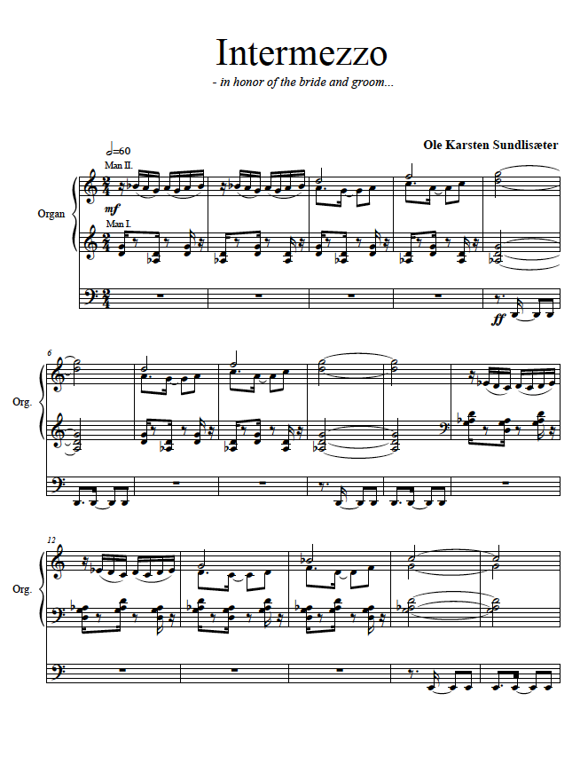 Intermezzo - Orgel