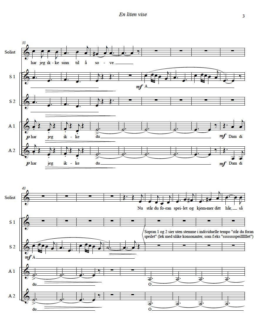 En liten vise / Om kvelden (lettere arr.)