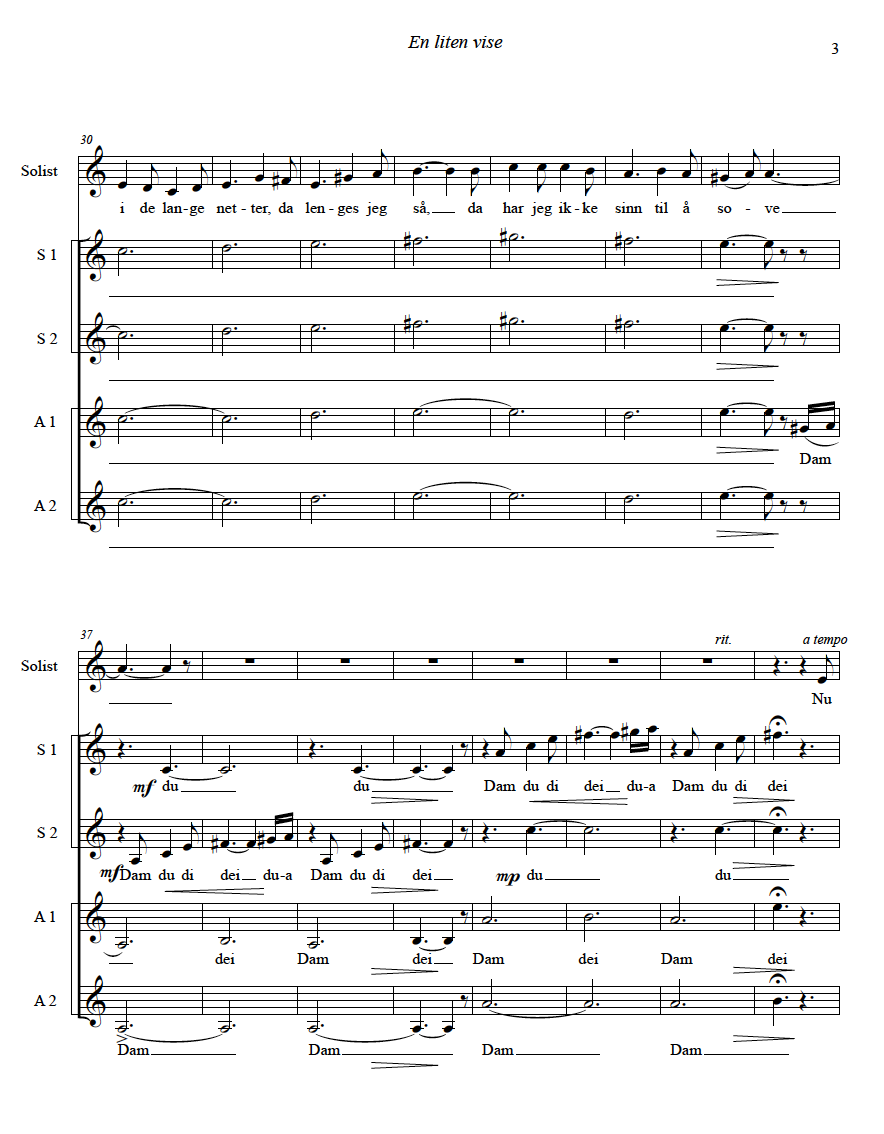 En liten vise / Om kvelden (Arr.)