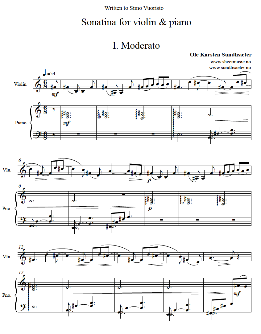 Sonatina for fiolin og cello