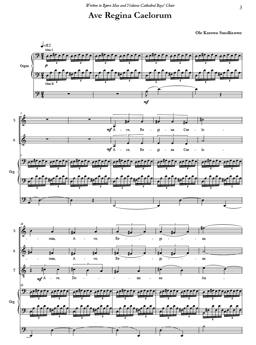 Ave Regina Caelorum (med orgel)