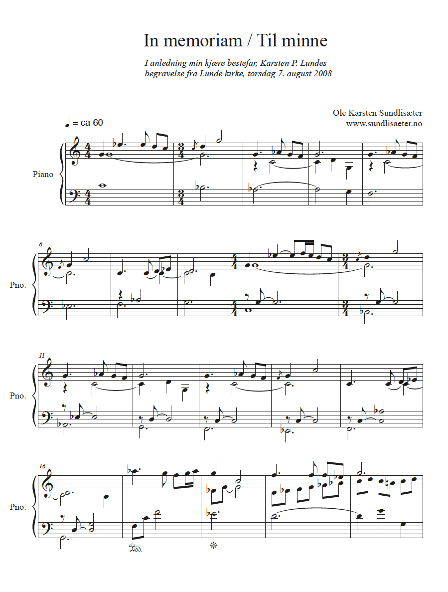 In memoriam / Til minne