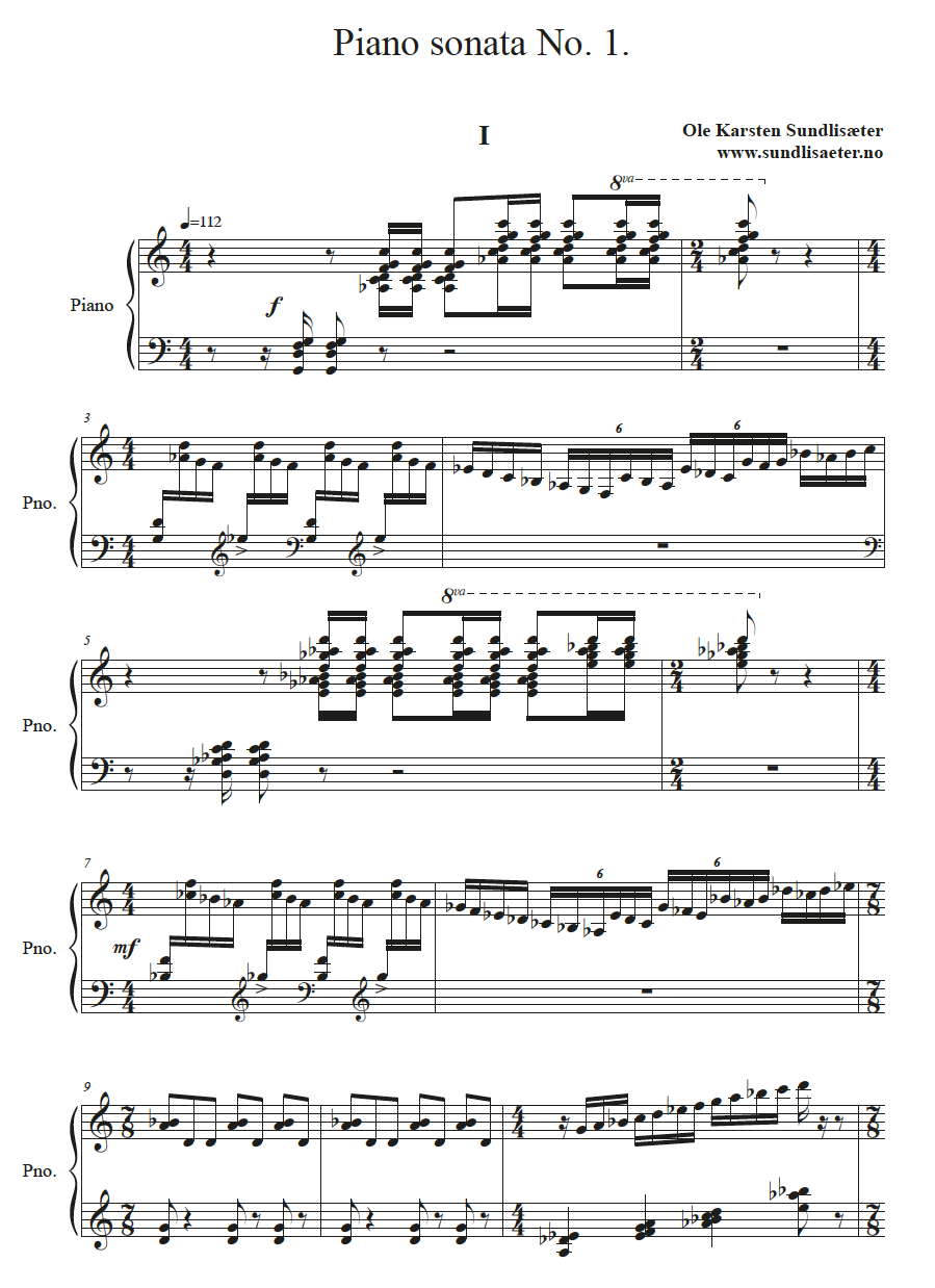 Klaversonate Nr. 1.