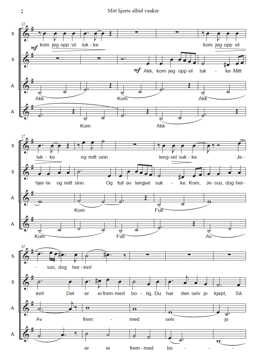 Mitt hjerte alltid vanker (SSAA)