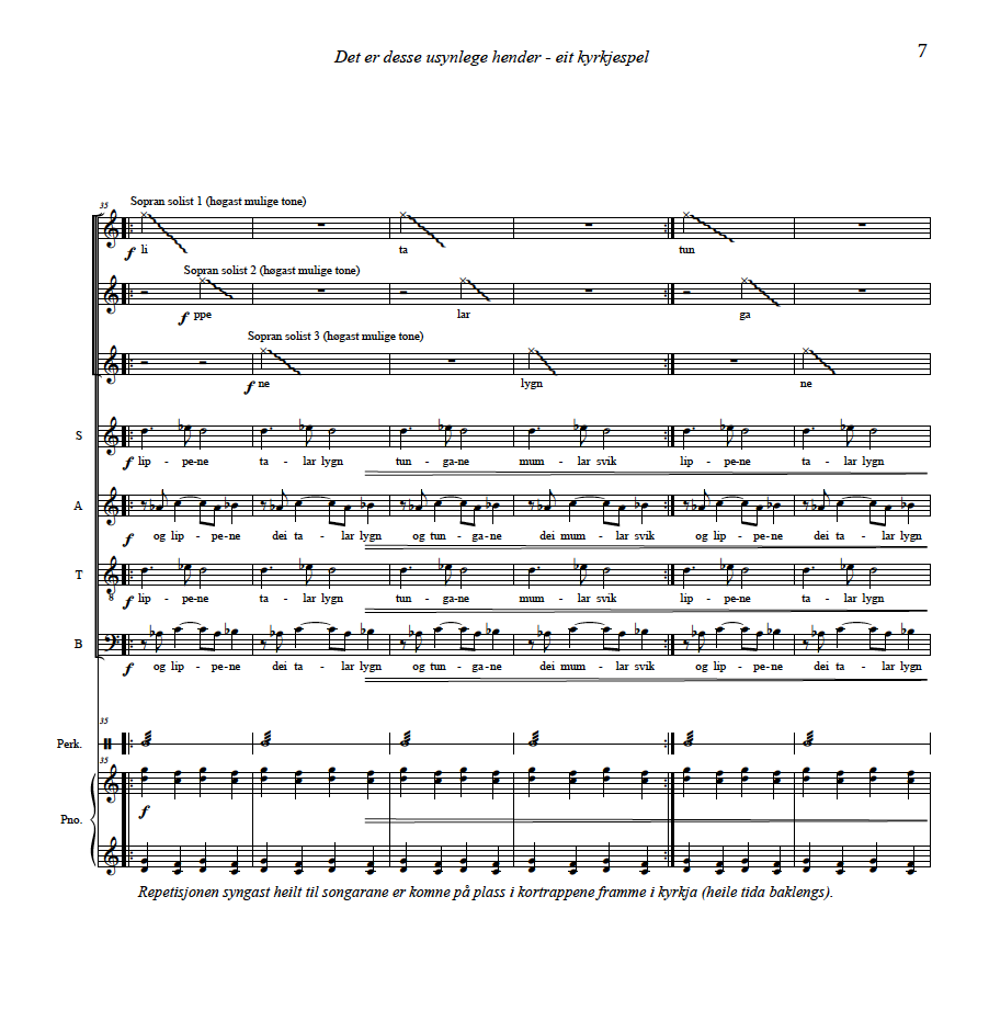 Det er desse usynlege hender - eit kyrkjespel