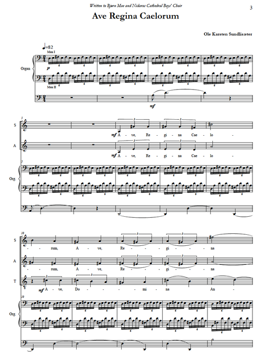 Ave Regina Caelorum (med orgel)