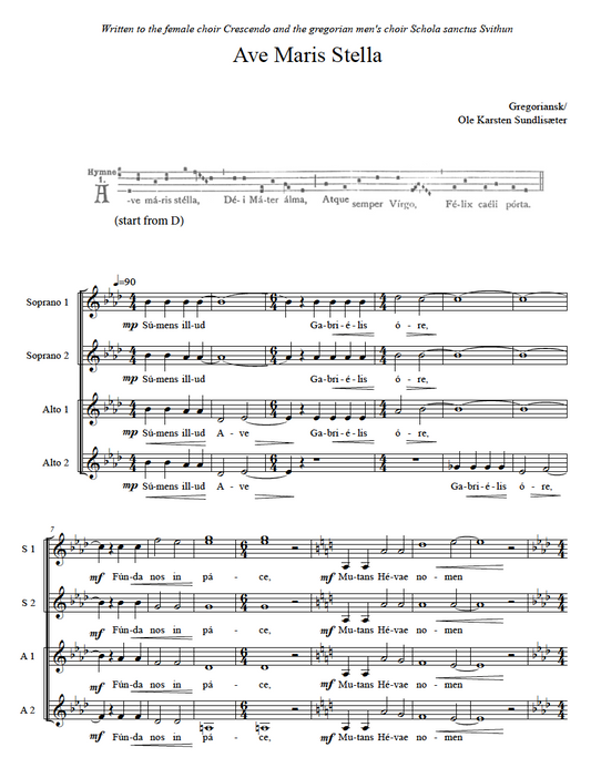 Ave Maris Stella - Damekor (SSAA)