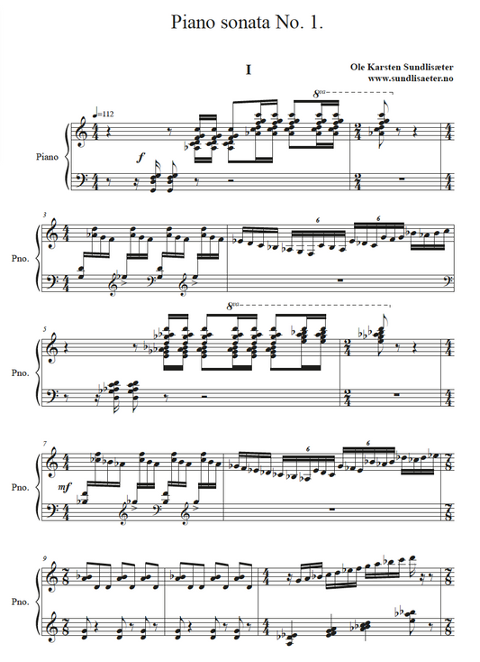 Klaversonate Nr. 1.