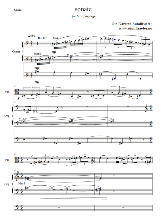 Sonata for Viola and Organ