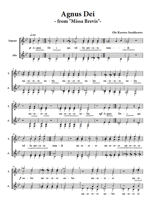Agnus Dei (SSAA)